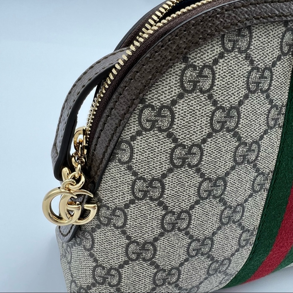 Gucci Beige GG Supreme Canvas Crossbody with Green and Red Web - Picture 12 of 15